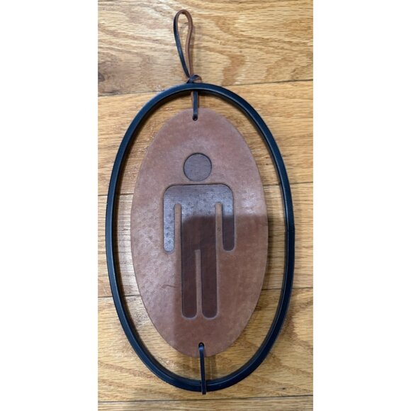 Woman And Man Leather Punched Handcrafted Signs - Picture 3 of 5